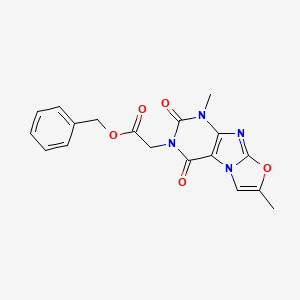 benzyl 2-{1,7-dimethyl-2,4-dioxo-1H,2H,3H,4H-[1,3]oxazolo[3,2-g]purin-3-yl}acetate
