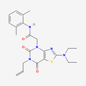 2-[2-(diethylamino)-5,7-dioxo-6-(prop-2-en-1-yl)-4H,5H,6H,7H-[1,3]thiazolo[4,5-d]pyrimidin-4-yl]-N-(2,6-dimethylphenyl)acetamide