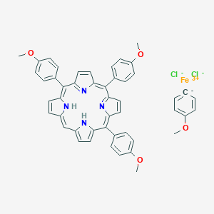 Iron(3+);methoxybenzene;10,15,20-tris(4-methoxyphenyl)-21,22-dihydroporphyrin;dichloride S901877